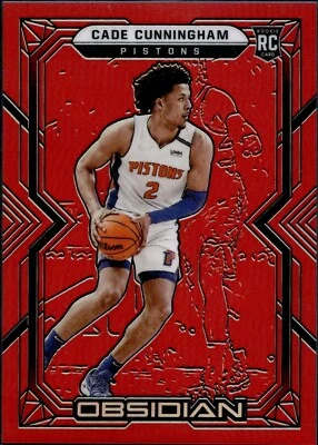 2021-22 Obsidian Cade Cunningham #151 Red Flood RC - Image 1 of 3