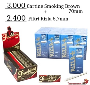 Smoking Brown 70mm- 50 Libretto + Filtri Rizla Ultra Slim da 5,7 mm (20) - Imagen 1 de 6