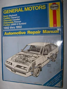 Haynes Repair Manual GM Skyhawk Cimarron Cavalier Firenza J2000 Sunbird 1982-92 - Picture 1 of 3