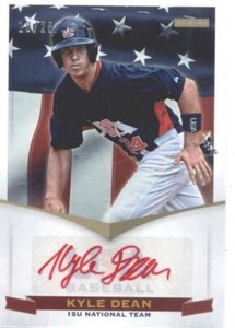 2012 Panini USA Baseball 15U National Team Signatures Red #8 Kyle Dean NM-MT (Au