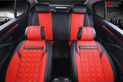 Deluxe Red Black PU Leather Full Set Seat Covers Padded For Skoda Octavia Superb — 第 1/4 张图片