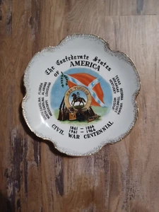 VINTAGE 8" THE CONFEDERATE STATES OF AMERICA CENTENIAL SOUVENIR PLATE - Picture 1 of 9