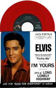 Elvis Presley (Red 7" Vinyl Long Lonely Highway / I'm Yours  W/ Pic Sleeve (NEW) - Imagen 1 de 6