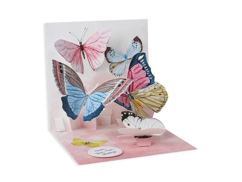 Up With Paper 3D Treasures POP-UP GREETING CARD, Watercolor Butterflies - Image 1 of 2