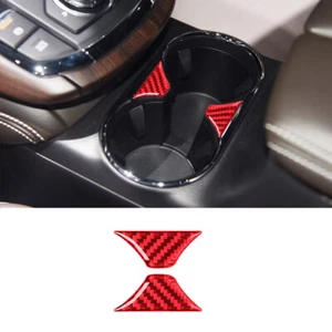 Red Carbon Fiber Interior Central Cup Holder Cover Trim For Mazda CX-9 2016-2022 - Picture 1 of 12
