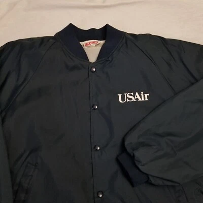 Chaqueta De Colección USAir Para Hombres Grande Azul Empleado de Aerolínea US Airways Logo de Avión Foto 1 de 4