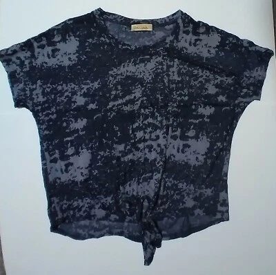 女式 Davina 衬衫上衣衬衫透明蓝色领带正面大号二手 — 第 1/4 张图片