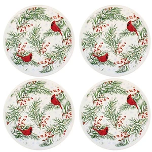 Ganz 7.75In Cardinal Snack Plates, Dolomite, Dessert Salad Appetizer Mx181401 - Picture 1 of 3