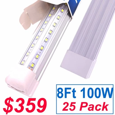 Hardwire 100W LED Garage Lights, Linkable 8Ft Led Garage Ceiling Lights 25PACK - Image 1 of 4