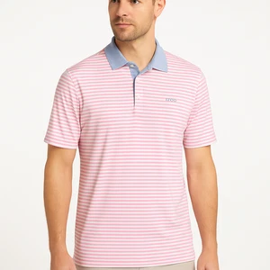 Camisa Polo IZOD Para Hombre Talla Grande Rosa Blanco Rayas Manga Corta Deportiva Golf - Imagen 1 de 8