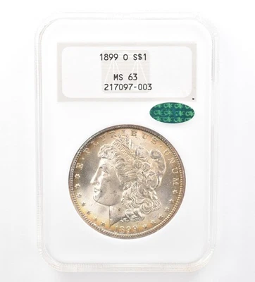1899-O Morgan Silver Dollar MS63 NGC CAC Beautiful Tone *1550 - Image 1 of 3