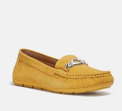 Mocasines Coach para hombre con cadena de gamuza Mott Driver talla 10D color Buttercup C8833 nuevos en caja Foto 1 de 3