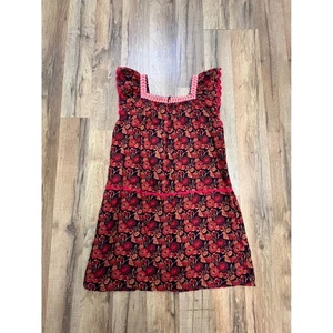 Roller Rabbit Girls Dress 100% Cotton Size 8 – Red Floral Print - Picture 1 of 6