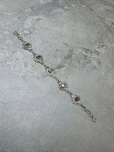 FAS Designer Sterling Silver Purple Amethyst Southwest Bracelet A42 - Imagen 1 de 12