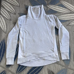 Suéter Lululemon Para Mujer Gris Pullover Capucha Cuello Athleisure Manga Larga Talla 8 - Imagen 1 de 8