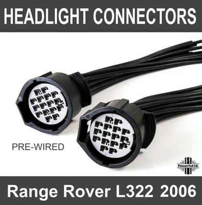 Pair of headlight connectors for Late Range Rover L322 upgrade conversion - Image 1 of 4