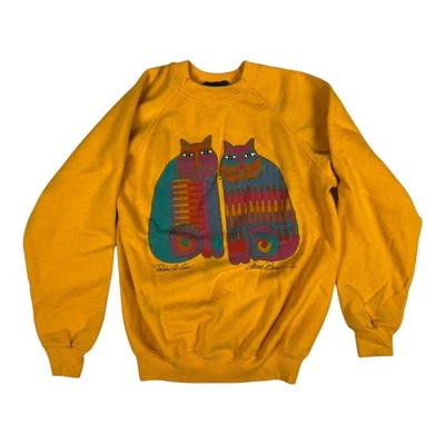 Sudadera de Colección Laurel Burch Para Mujer Mediana Arco Iris Gato Primos Hecha en EE. UU. Foto 1 de 4