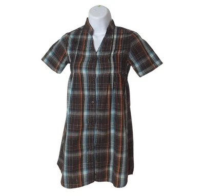 Vestido Camisa a Cuadros Pink Angel Niñas Talla 10 Acentos Metálicos Atar Cintura Abotonada Foto 1 de 4