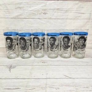 Vintage Dairy Queen RC Cola Portland Trail Blazers Glass 1977 Champs Set Of 6 - Picture 1 of 4