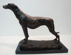 Statua Cane Levriero Natura Stile Art Deco Stile Art Nouveau Bronzo massiccio Fi - Imagen 1 de 7