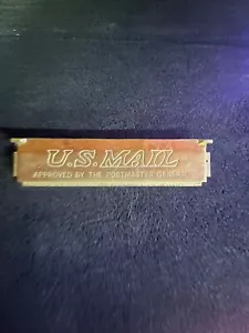 Antique Brass Mail Drop Door Slot “ US Mail Approved By The Postmaster General “ - Picture 1 of 5