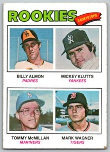1977 Topps Rookie Shortstops - Billy Almon/Mickey Klutts/Tommy McMillan/Mark