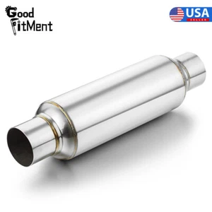 Exhaust Muffler Resonator 16" Length 2.5" IN 2.5" OUT Weld-On Stainless Steel US - Bild 1 von 9