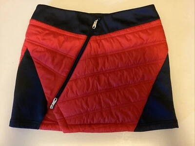 Minifalda acolchada Spyder roja y azul marino mediana aislada cremallera diagonal completa esquí Foto 1 de 4