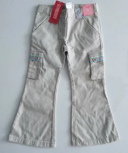 Gymboree Girls Khaki Cargo Pants New Size 4 Adjustable Waist Flare Legs - Picture 1 of 4