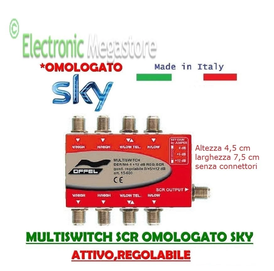 MULTISWITCH SCR 4 INGRESSI 4 USCITE 1 DERIVATA SCR EMME ESSE 80294SCRM OFFEL - Immagine 1 di 1