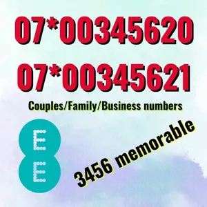 2 x 3456 couples/family/business memorible platinum EE sim cards 00345620/21 - Picture 1 of 1
