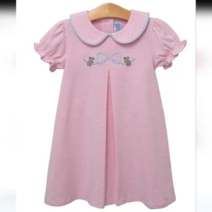 Trotter Street Girls Bunny Embroidery Collared Dress sz8 - Picture 1 of 9