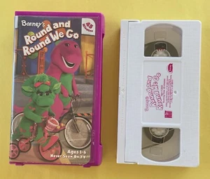 VHS Tape w Clamshell Tested Barney’s Round And Round We Go. Barney - Imagen 1 de 10