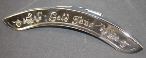 Gold Tone Impressed Logo/Vines Banjo Armrest - Nickel, NO Bar, Bolt #R1662 - Picture 1 of 4