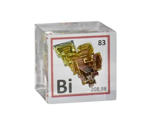 Wismut Metall, Wismut Element Probe, Wismut Kristall 25 mm Acryl Würfel 99,99% - Bild 1 von 3