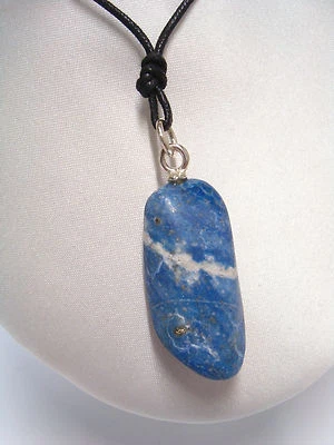 Ciondolo in SODALITE naturale e ARGENTO 925 - pendente pietra dura e girocollo - Immagine 1 di 2