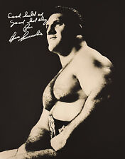 BRUNO SAMMARTINO WWF HAND SIGNED 16X20 WRESTLING PHOTO INSCRIBED IN RARE SILVER