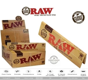 RAW CARTINE KING SIZE LUNGHE SLIM - KS CONFEZIONE DA 50 LIBRETTI DA 32 CARTINE - Foto 1 di 5