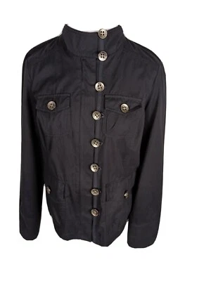 Jaqueta Tribal Wms tamanho S preta mistura de algodão peso Lt B17 - Imagem 1 de 4