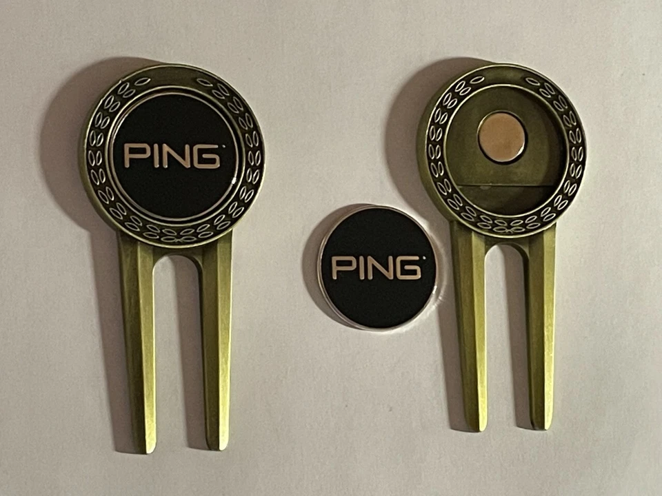 (1) Rara herramienta Karsten PING Divot y marcador de golf estilo moneda plana de 1" - ¡Una belleza! Foto 1 de 1