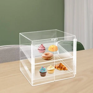 Bakery Acrylic Display Case Box Magnetic Back Door Donut Pastry Cookie Store - Picture 1 of 20
