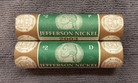 2003 P&D Jefferson Nickel US Mint Unopened Rolls Cover