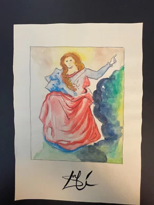 Pintura sobre papel firmada por Salvador Dalí mujer 11,5" x 8,25" Foto 1 de 4