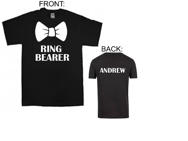 Camiseta de festa de casamento portador de anel personalizada infantil jovem meninos camiseta - Imagem 1 de 1