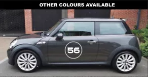 Par de pegatinas gráficas de vinilo de rayas laterales de coche número de carreras Mini Caterham etc. - Imagen 1 de 1