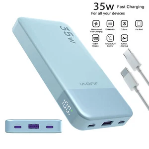Slim Power Bank 10000mAh Portable External Battery 35W Fast Charger For iPhone - Picture 1 of 20