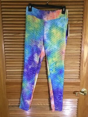 Eye Candy Women’s Size Large Pastel Tie Dye Textured Leggings YS-273 - Image 1 of 4
