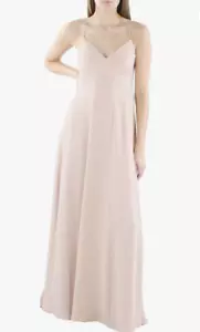 BCBGMAXAZRIA DRESS Spaghetti Strap Criss Cross Back Tie Sweetheart Neck PINK NWT - Picture 1 of 2