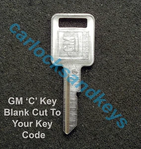 1968 Buick Wildcat OEM GM 'C' Key Blank Cut To Your Key Code - 1 Working Key! - Picture 1 of 1
