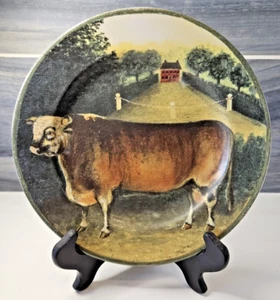 Vintage 1995 Block Country Farm by Gear Cow Salad Dessert Plate - Picture 1 of 5